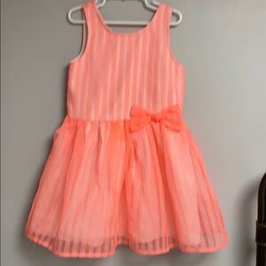Cat & Jack pink/apricot party dress, size S (6/6x) sleeveless, Semi-sheer layer